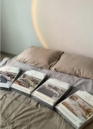 Двуспальный комплект постельного белья из фланели colourfull home для зимы на резинке