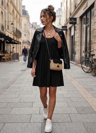 Чорна сукня в стилі baby doll, h&m, l