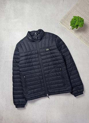 Мікропуховик куртка чорна чоловіча преміальна lacoste оригінал свіжі колекції
