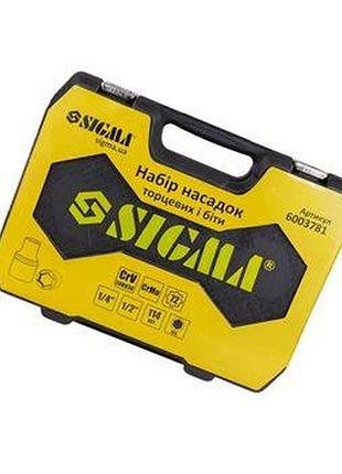 Набор инструмента 1/2",1/4" 114 шт с битами sigma 8