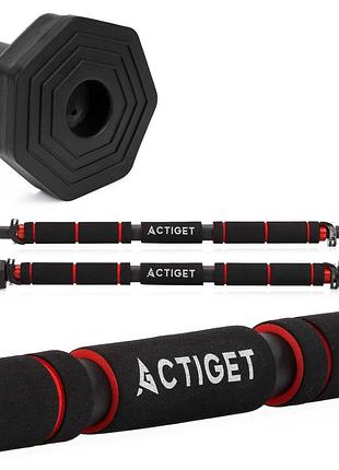 Турнік розсувний actiget 62-100 см act0167 black/red, для силових тренувань, для дому та спортзалу, для розвитку сили