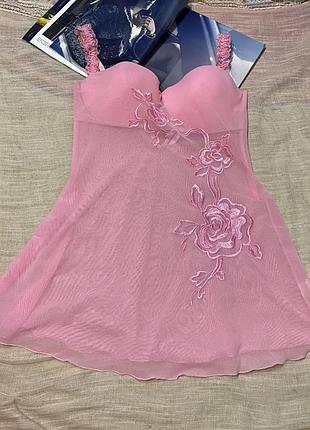 La senza восхитительный розовый пеньюар с декорацией