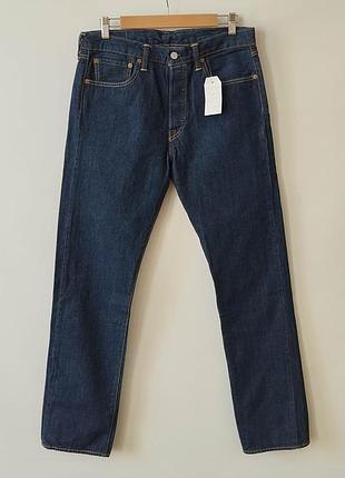 Чоловічі темно-сині джинси levis 501 straight