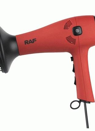 Фен с режимом ионизации raf, мощный фен для сушки и укладки волос электрический с насадками bf-91