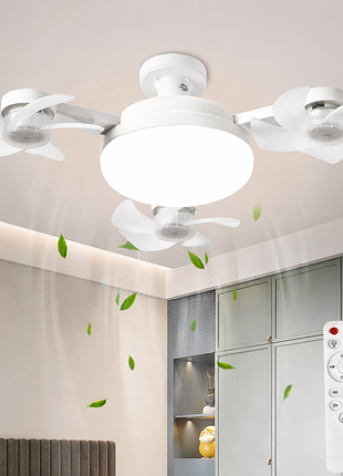 Светодиодная потолочная люстра-вентилятор ay1055 / led лампа с вентилятором в патрон / потолочный светильник-вентилятор 50w