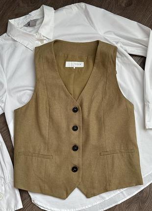 Лляна жилетка zara, розмір xs-s