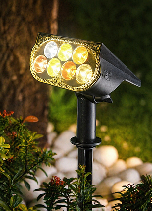 Садовый led светильник на солнечной батарее color gradient solar spot lawn light