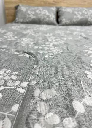 Покривало бавовна квіти стьобане 200x230 і 2 наволочки 50x70 у подарунковій сумці