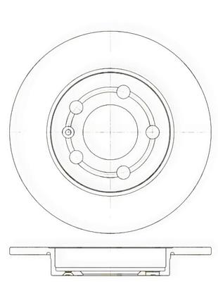 Диск гальмівний volkswagen bora, golf 4, skoda octavia tour задній (d239x9mm) roadhouse