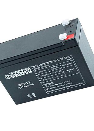 Акумулятор 12v 7a (150x65x95) sla промисловий vland чорний