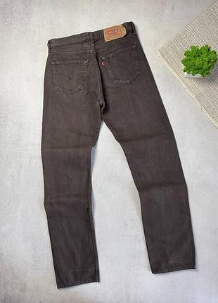 Вінтажні джинси прямі коричневі чоловічі levis 501 w33 l36 vintage 90s