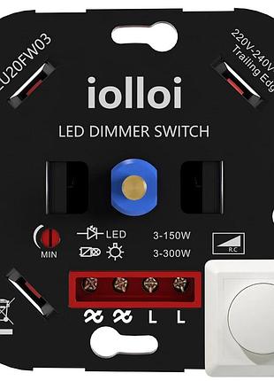 Светодиодный диммер iolloi led dimmer switch 150w диммерный переключатель с регулируемой яркостью 3-150 вт