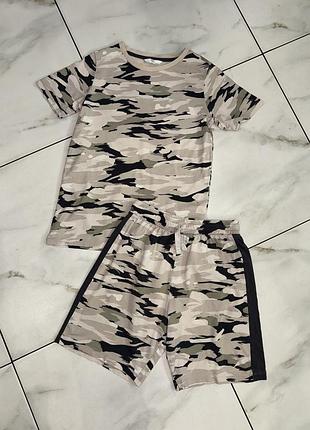 Коттоновая пижама домашний костюм m&s на мальчика 9-10-11 лет (134-140-146см)