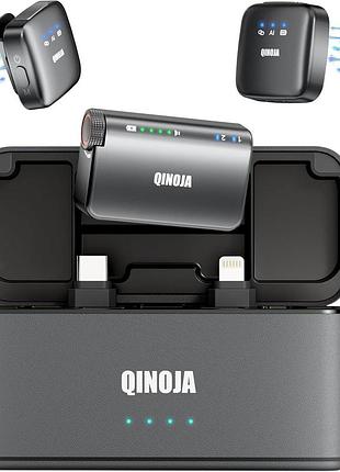 Беспроводной петличный микрофон qinoja wireless microphone mini m15mini беспроводная петличка с ai-шумоподавлением