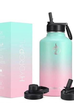 Термобутылка hydropal hdp1001 1900ml герметичная бутылка-термос из нержавеющей стали с трубочкой
