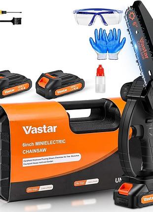 Акумуляторна ланцюгова пила vastar mini wireless electric chain saw 6" портативна електропила для різання дерева