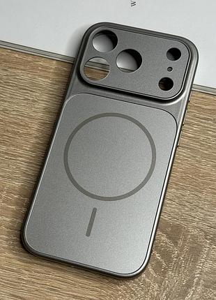 Чохол на iphone 17 pro сірий з магнітом магсейф gray premium matte