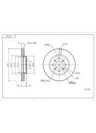 Диск тормозной honda accord vi (1998-) передний (d282x25mm) hart