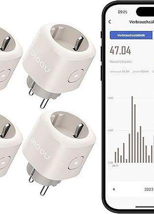 4 шт. умная розетка nooie smart plug nsp11 wifi-розетка с голосовым управлением