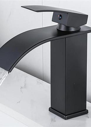 Смеситель для умывальника водопад genbons bathroom faucet однорычажный кран с водопадным изливом