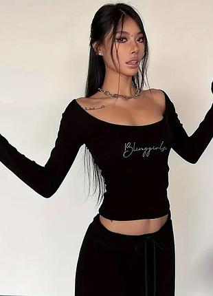 Топ чорний зі стразами
