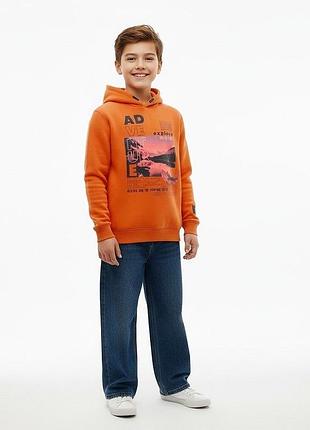 Худи для мальчика primark 11–12 лет, 152 см, коралловое с принтом,на флисе