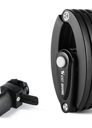 Компактний складаний велосипедний замок west biking code folding lock 4-значний кодовий велозамок 85 см