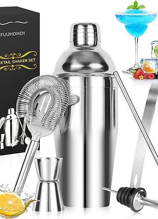 Набор шейкера для коктейлей fuuhomdy coctail shaker 750 мл шейкер металлический для приготовления коктейлей