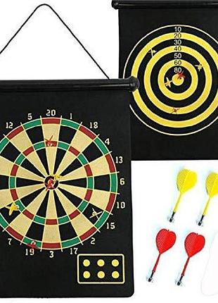 Магнитная дартс доска lanao magner dartboard двусторонняя доска для дартса, дартс с магнитными дротиками