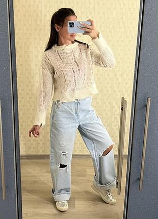 Шерстяний светр zara стильний светр вовна кашемір альпака теплий гольф кашеміровий