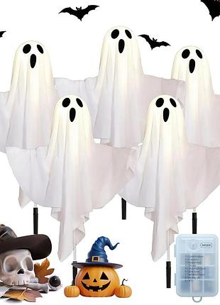 5 шт. декоративное приведение ciskotu 50l-ghost1-5 набор декораций в виде приведений для хэллоуина с светодиодной подсветкой