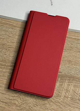 Кожаный чехол книжка на samsung galaxy a36 красного цвета leather design