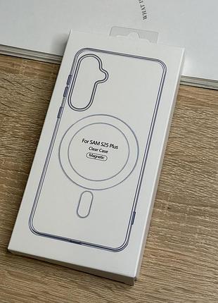 Чехол на samsung galaxy s25 plus с magsafe, прозрачный tpu clear case