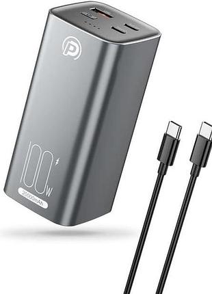 Портативное зарядное устройство poweradd pro pd100 20000 мач повербанк с быстрой зарядкой usb c