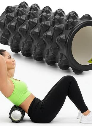 Массажный ролик actiget eva 33 x 13 см (валик, роллер) act0101 black, для массажа мышц и восстановления, для дома и спортзала