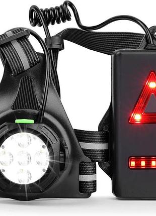 Нагрудний біговий ліхтар running light 5508-7 світлодіодний водонепроникний ліхтарик для бігу з 3 режимами світіння