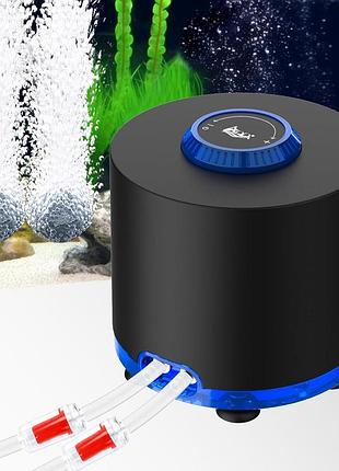 Компресор для акваріума з двома виходами 6w 220v-240v/50hz aqqa aq065 компресор із регулюванням подавання повітря