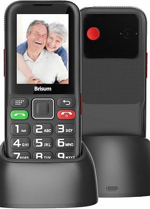 Мобільний телефон brisum f22 android кнопковий телефон із великими кнопками на 2 sim-карти для людей похилого віку