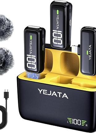 Петличний мікрофон yejata wireless bluetooth microphone k6 бездротові мікрофони та приймач для iphone ipad