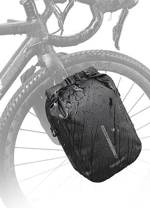 Велосипедна сумка rhinowalk waterproof fork-pack plus 6 л rk406 водонепроникна велосумка з кріпленням на передню вилку