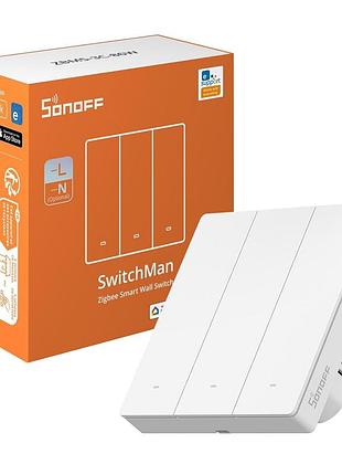 Настенный выключатель sonoff zbm5-3c-80w умный 3-клавишный настенный выключатель