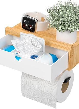 Держатель туалетной бумаги 21x12,5 см exabang bamboo toilet paper органайзер с отделением для влажных салфеток