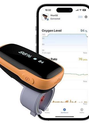 Пульсоксиметр wear02 wearable pulse oximeter p01 измеритель пульса и кислорода в крови