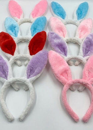 10 шт. набір обідків із вухами зайця set of hoops with bunny ears святкові аксесуари на голову у формі вушок
