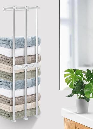 Настінний тримач для рушників 19х14.7х74.9 см handtuchhalter silver towel rack сріблястий тримач для рушників зі сталі