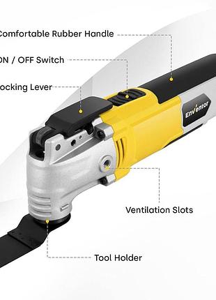 Осциллирующий инструмент 300 вт enventor oscillating multi tool 23q1-3 многофункциональный осциллирующий инструмент 4
