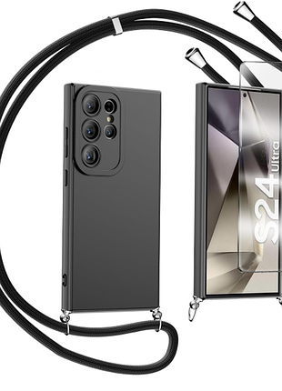 Чохол + скло для samsung galaxy s24 ultra mqerybv чохол з ремінцем і захисне скло для смартфона