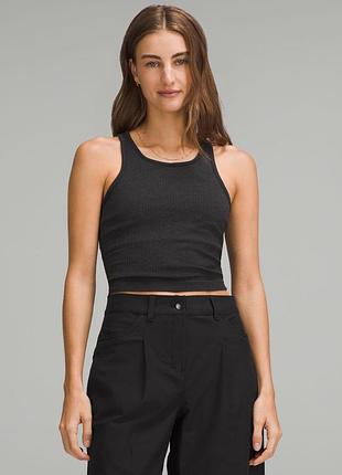 Lululemon   женский спортивный кроп-топ майка 2в1