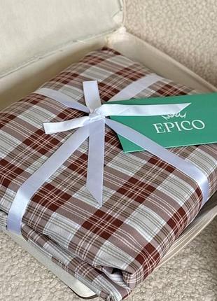 Стильний набір постільної білизни epico з вареної бавовни 200×220 на резинці преміум якості