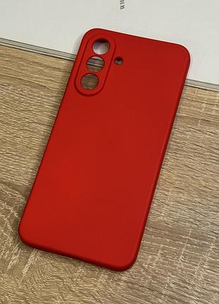 Силиконовый чехол на samsung galaxy a56, красный противоударный с защитой камеры и микрофиброй